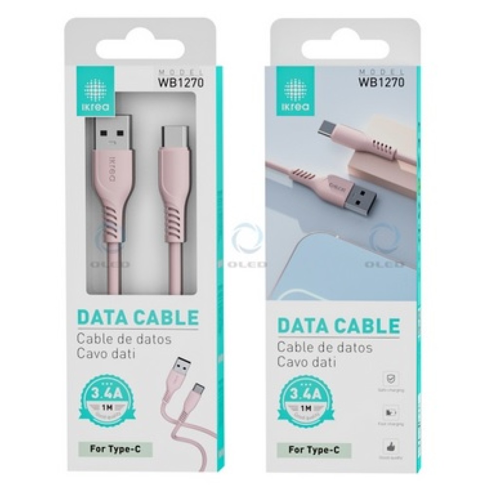 Cable Tipo-C WB1270 3.4A 1M Cable Tipo-C WB1270 3.4A 1M