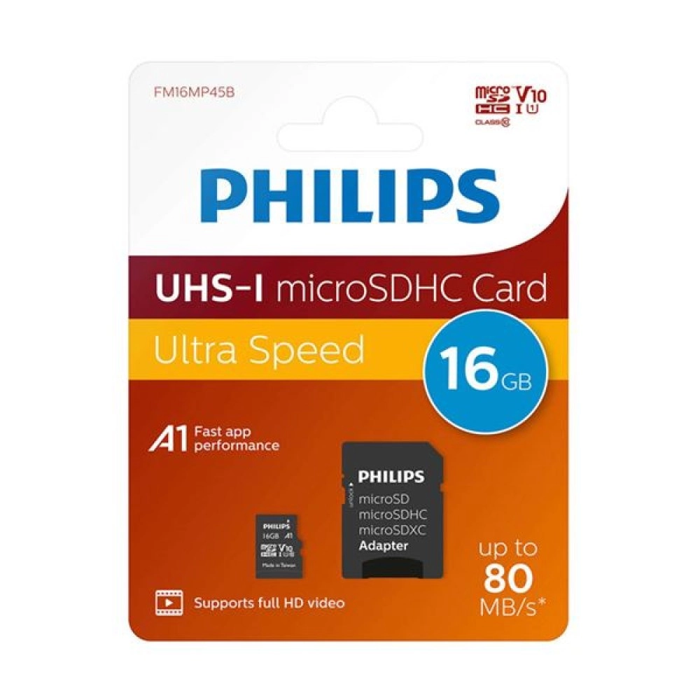 Micro Sd PHILIPS Memoria 16gb CLASE 10